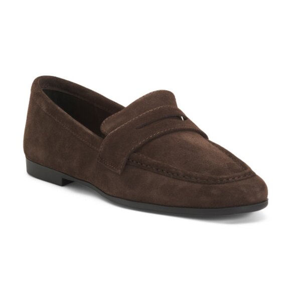 Black Suede Studio Shoes - BLACK SUEDE STUDIO Suede Round Toe Classic Loafers